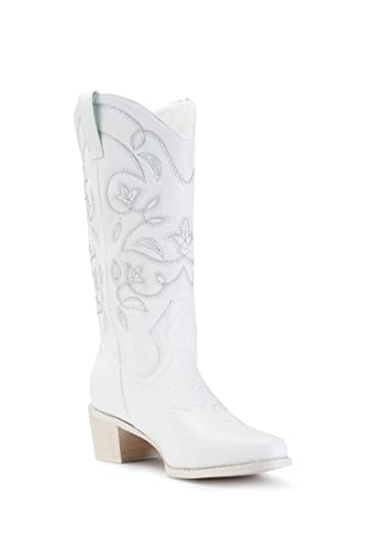 Iuv Cowboy Boots For Women Pointy Toe Women's Western Boots Cowgirl Boots Mid Calf Boots #TOP2