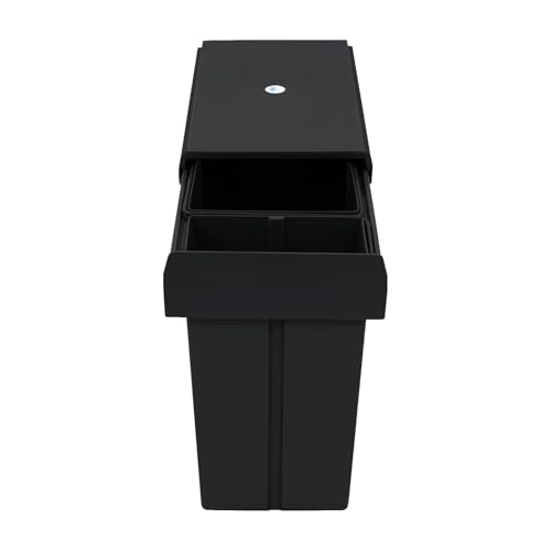 Caneca de basura para gabinete con doble cubeta negro miniatura 7