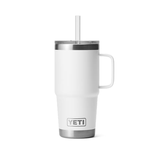 YETI Rambler Trinkbecher Mit Trinkhalmdeckel, White, 25 oz (739 ml) – Ansicht 3