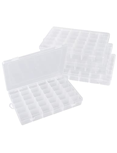 Avlcoaky 36 GRID BOXES, 4PCS Tackle Box Organizer Bead Organizer Box 4 Pack 36 Compartment Bead Storage Container Jewelry Art & Craft Boxes cover