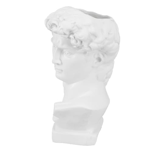 ARTSEWPLY Portalápices Estatua David Mediana Diseño Retrato Vaso Resina Soporte Multiusos para Brochas Maquillaje y Decoración Oficina Hogar