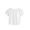 MakeMeChic-Womens-Summer-Crop-Top-Solid-Short-Sleeve-Twist-Front-Tee-T-Shirt MakeMeChic Women's Summer Crop Top Solid Short Sleeve Twist Front Tee T-Shirt A-White M