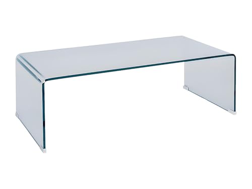 Vente-unique - Table Basse en Verre trempé courbé - Transparent - Alonzo