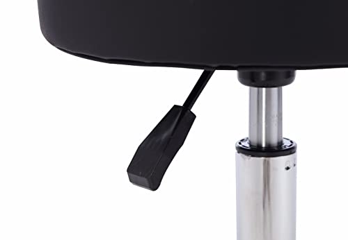 Image of Rolling Salon Stool Swivel Chair with Wheels Height Adjustable Hydraulic for Hair Salon Beauty Facial Massage Spa Tattoo Medical Home Office (Black)
