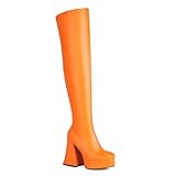 HOHER ABSATZ: Das Blockabsatzdesign verlängert die Beinlinie, verleiht einen Hauch von Eleganz und Sexyness und ist die perfekte Wahl, um den Charme einer Frau hervorzuheben.