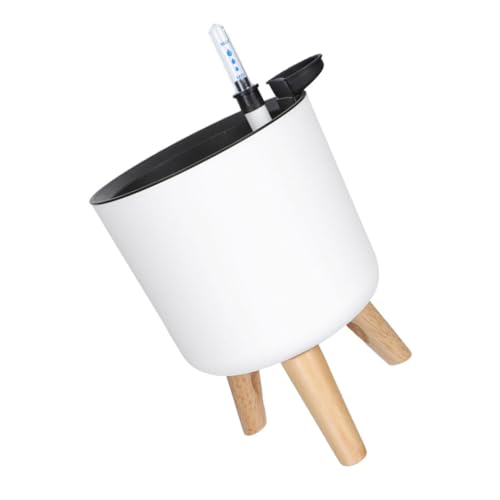 FUTUREORYY Maceta Autorriego con Base de Madera y Medidor Agua Macetero de Interior Grande Redondo con Patas Resistente y Duradero para Decoración y Jardinería y Oficina