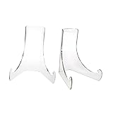 LIFKICH 2個透明アクリル製 プレートスタンド 茶餅ディスプレイラック 厚手で滑らかな表面 小皿収納 台所やホームオフィス用