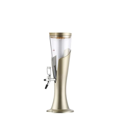 Water Dispenser Beer Tower 1.5L Beverage Dispenser with Spigot & Tube Drink Dispenser for Party Bars Pubs Restaurants Plastic,Champagne-1.5L