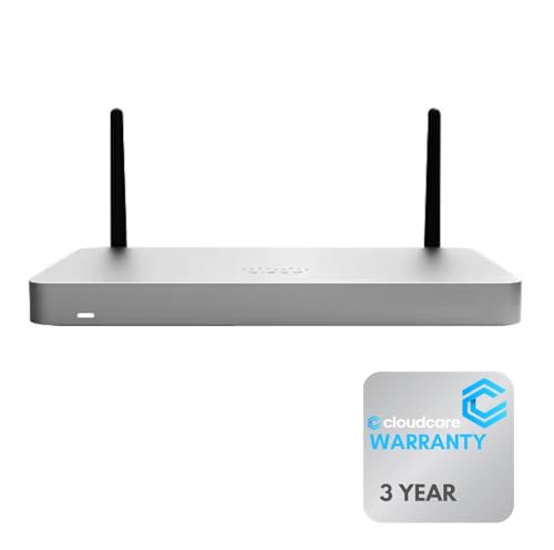 MX67W-HW Meraki MX67W Security & SD-WAN Appliance (MX67W-HW) | Cloud Managed | Built-in WiFi | 450 Mbps | Stay Protected with Cloud Care's 3 Year Warranty (No Meraki License Included)