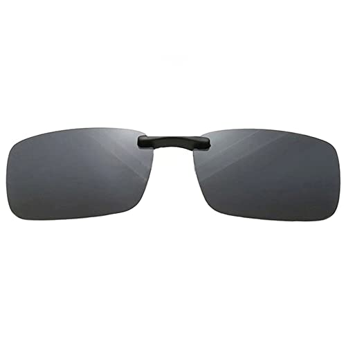 Unisex Polarized Clip On Flip Up Sunglasses Anti-Glare Driving Glasses for Glasses Daily Outdoor - Black Grey