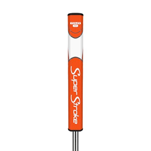SuperStroke Zenergy Tour 3.0 Golf Putter Grip with No Taper Enhanced SPYNE Technology New Multi-Zone Texturing and Tech-Port Orange