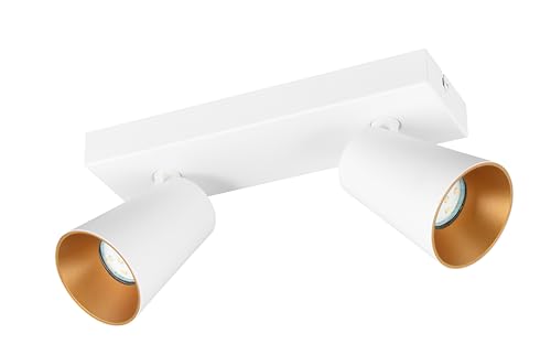 Foco de pared SHARP iluminación bidireccional en blanco mate y oro para dormitorios 2