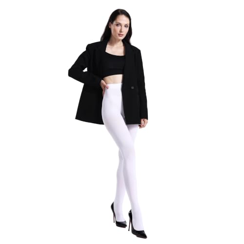 Image of MATHACINO Women's 80D Solid Color Soft Semi Opaque Pantyhose Colored Tights High Waist Womens Tights