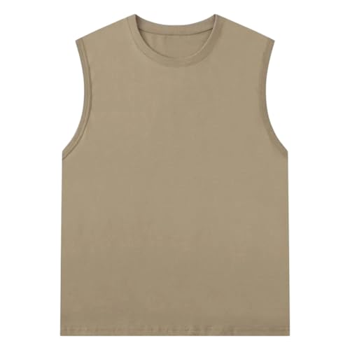 Camiseta sin mangas de algodón para hombre con ajuste holgado casual