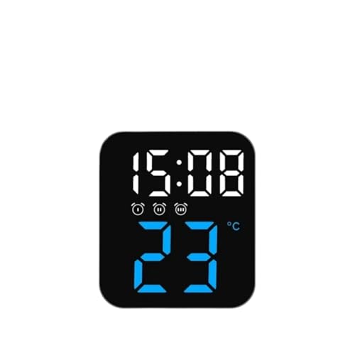 LEDデジタル壁掛け時計 テーブル目覚まし時計 寝室装飾 日付 週表示 壁掛け多機能目覚まし時計(Pink)