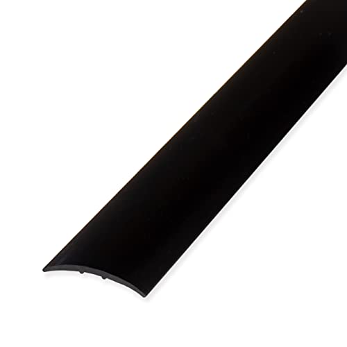 PROVISTON - Profilo di transizione - Alluminio anodizzato - Nero - Larghezza 28 mm - Altezza 1.5 mm - Lunghezza 1000 mm - Autoadesivo - Binario di transizione - Modanatura di transizione - Profilo