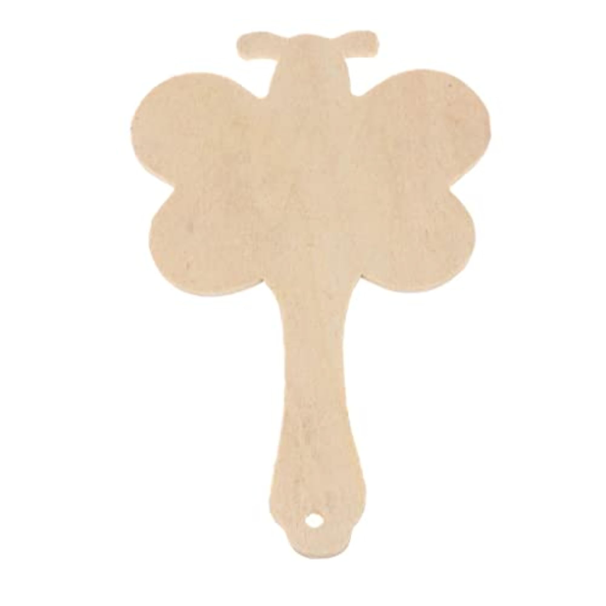 Dragonfly Shape Unfinished Wooden Handheld Mirror, 20Pcs Set