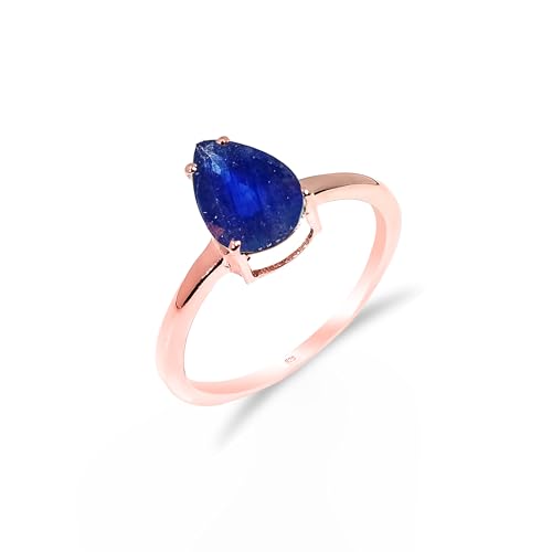 Bague de fiançailles saphir bleu poire argent 925, le cadeau idéal pour sceller votre amour