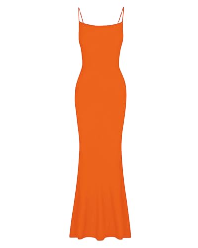 Image of AUSELILY Womens Bodycon Maxi Dress Square Neck Sexy Slip Long Dress | Sleeveless slip design with a long skirt line, Going out dress for celebrations, Style with heels