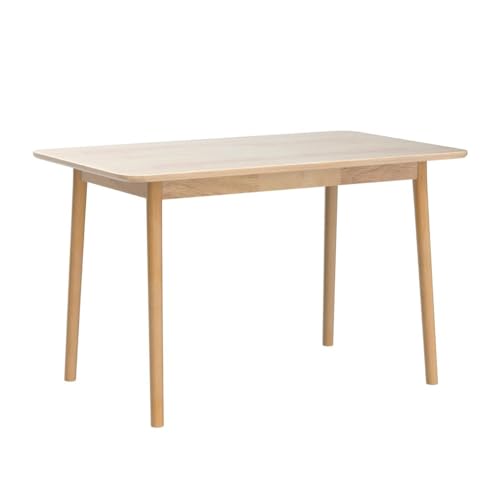 Mid Century Hardwood Dining Table, Modern Solid Wooden Legs Rectangle Kitchen Table for 4-Person, Series of Aslan (Natural)