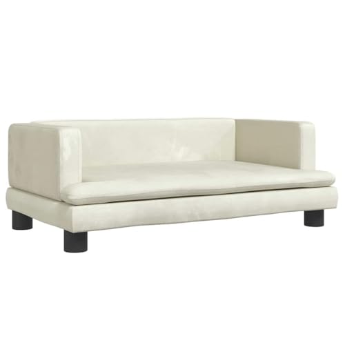 vidaXL Sofá para niños de Terciopelo Crema 80x45x30 cm