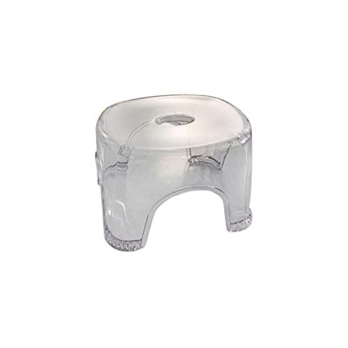 Baoblaze Acrylic Bathroom Stool Shoe Changing Stool Clear Foot Rest Lightweight Stable Small Shower Bench Portable Seat for Living Room Bathroom