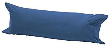 INSAFIANS Long Bolster Pillowcase Soft & Comfortable Covers for Pregnancy Maternity Orthopedic Support Ideal for Side and Back Sleepers (DO 4.6 FT WITH COVER mid blue)