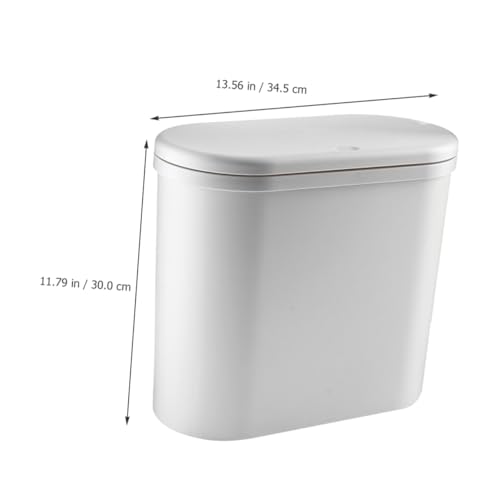 Caneca de basura blanca rectangular para baño y oficina miniatura 3