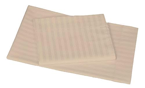Image of COMFORT LIFE 210TC 100% Cotton Pillow Cover Set of 2 Pieces, King Size (20 x 36 inch), Beige Color |Striped Pillow Cases |Ultra Soft Satin Stripe Pillow Covers.