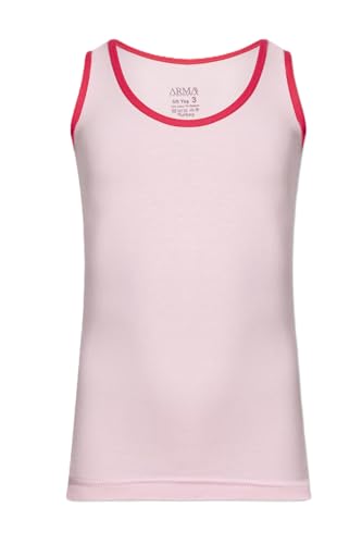 Girls' Tank Top, 3-Pack Cotton Blend, Wide Strap Undershirt, Pink Solid and Pattern, Made in Turkey3