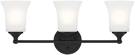DESIGNERS FOUNTAIN Bronson 3-Lights Vanity Light Fixture, 23 Inch Wall Mount Sconce for Bathroom, Bedroom or Mirror, Matte Black, D278M-3B-MB