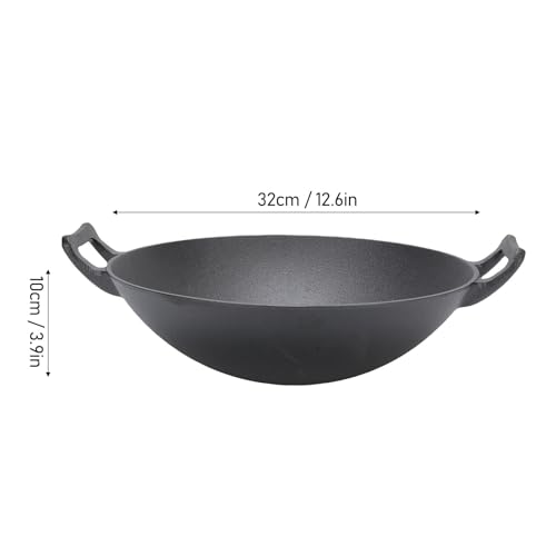 Wok de hierro fundido 32 cm redondo con doble asa miniatura 7