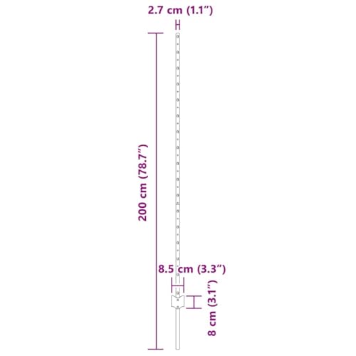 vidaXL Zaunpfosten 5 pcs Silber 150 cm Stahl, Garten- und Terrassenpfosten, moderne Stahlzäune für Außenbereiche, haltbar für Heimprojekte