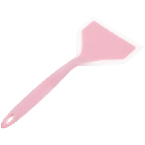 WEKADRIN Espátula de Silicona Resistente al Calor, Extra Grande, Color Rosa, Reutilizable para Wok y Freír, Utensilio de Cocina Antiadherente Adecuado para Cocinar y Hornear