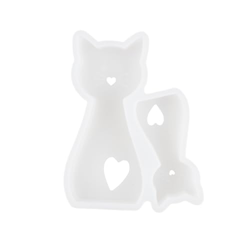 Daleweo Molde de Silicona para Yeso, Molde Decorativo Gato y Portalámparas, Kit de Bricolaje Manualidades para Decoración del Hogar (1 Set)