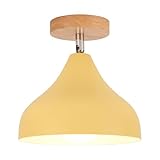 [Caractéristiques du produit] Ce plafonnier contemporain combine des éléments métalliques et en bois, avec un abat-jour de 20cm de diamètre. Son design vintage s'intègre parfaitement à divers espaces tels que les chambres à coucher, les salons ou les cafés. La douille E27 permet un choix flexible d'ampoules.