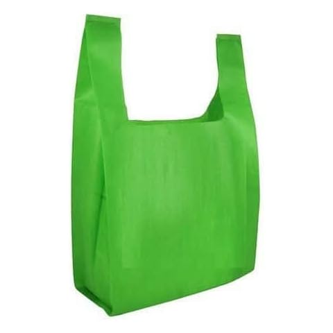 Tezraftaar® 200 x Vest Style Plastic Carrier Bags 11" x 17" x 21", 18mu Green Heavy Duty Carry Bag for Apparel Shopping Gift Boutique Groceries & Shopping Cover