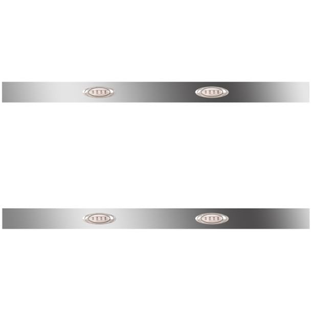 Technical Precision Replacement For PETERBILT 367 SBA YEAR 2016 6.5 IN SS Sleeper Panels W 4 P1 Amber LED Clear Lens