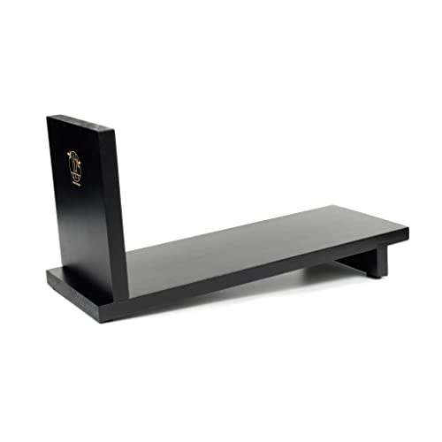 S&A Woodcraft Desktop Wood Bookshelf With Wooden Bookend, Desk Organizer Shelf And Display Rack With Book Ends, Storage Shelf Bookcase For Office, Home Decor, Kitchen Countertop, Black Pine #TOP1