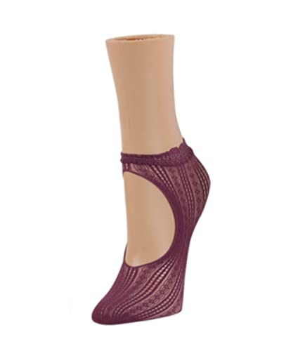 Image of MeMoi Women's Du-O Net Delicate Lace Loafer Socks