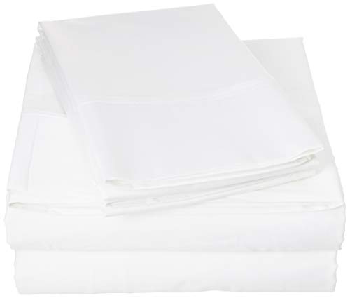 Yarns of Cotton White Solid Full Size Sleeper Sofa Bed Sheet Set - Luxury 100% Egyptian Cotton - 4 Pcs Sheet Set - Fits Mattresses Up to 6" Inches Deep Pocket