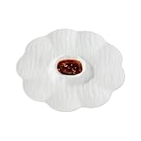 Platos de flores – Bandeja de salsa, cuenco de condimento reutilizable, estilo único de caja de aperitivos, construcción de polipropileno duradero, plato de servir de cocina, reunión de café en casa