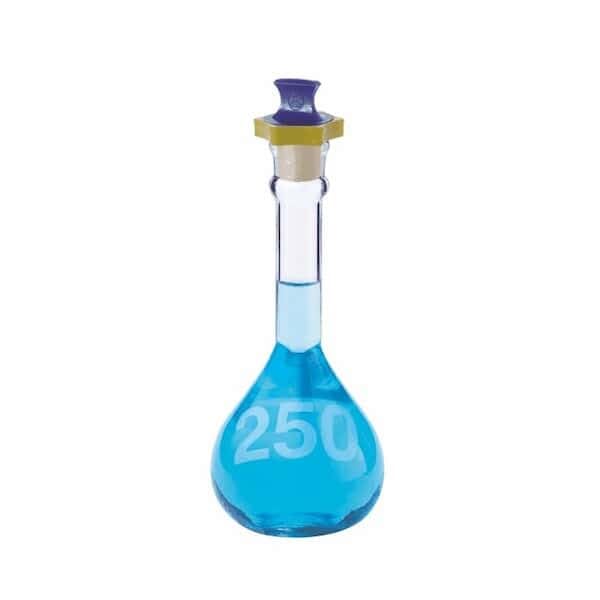 Kimax 92812F-2000 Wide-Mouth Volumetric Flask, 2000 mL, PTFE Stopper, 1/cs