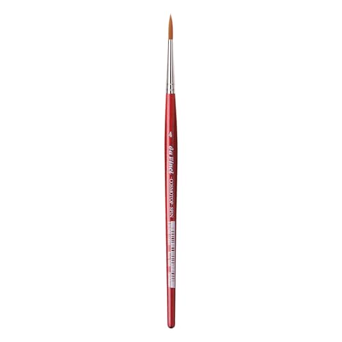 Image of da Vinci Watercolor Series 5580 CosmoTop Spin Paint Brush, Round Synthetic with Red Handle, Size 4 (5580-04)