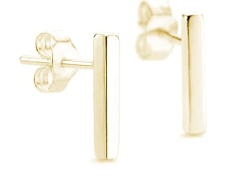 Image of 9ct Gold Line Bar Stud Earrings