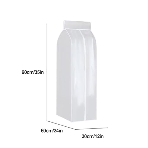 Clear Garment Bags, Clothing Covers for Plastic Clothes Covers Dust Cover Bags Protectors for Hanging Clothes, Suit, Coats, Jackets, Dress(30x60x90cm/12x24x35in)2