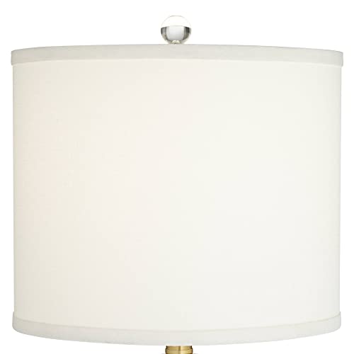 Vienna Full Spectrum 87-2104-518HEX Lana Modern Table Lamp 38 1/2 Inch Tall Clear Crystal Glass Hexagonal Column White Drum Shade Decor thumb #8