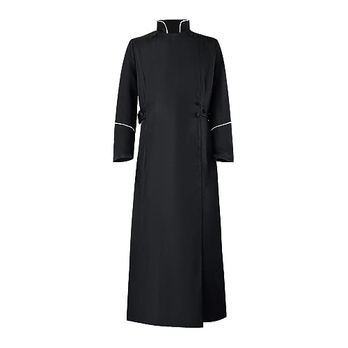 Men's Cassock Choir Cassock Minister Robe Clergy Pulpit Liturgical Church Robe Black