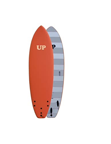 Tabla de Surf UP - Way UP 7'0 2022 Colores Varios Estampado stips Rayas Verano Unisex para Surfear Olas Tabla Larga Surfboard (Naranja)