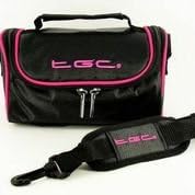 Sat Nav GPS Case/Bag for BECKER revo.2 with Carry Handle (Black with Hot Pink trim)